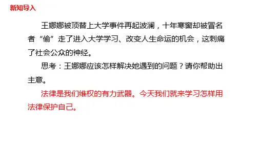 道德与法治八年级上册 5.3 善用法律 课件(27张)