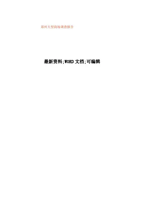 郑州大型商场调查报告p