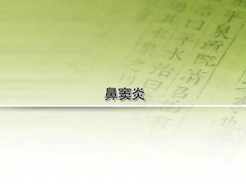 鼻窦炎ppt演示课件ppt演示课件