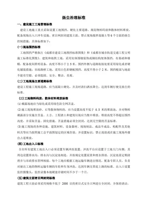 扬尘治理全套资料
