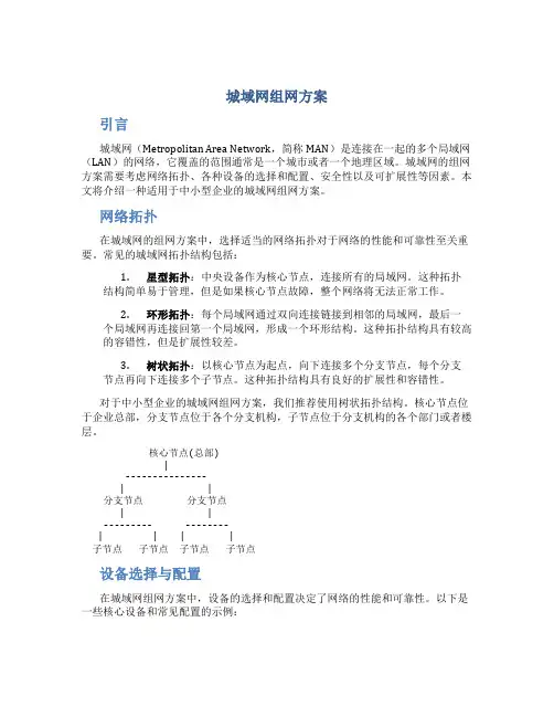 城域网组网方案