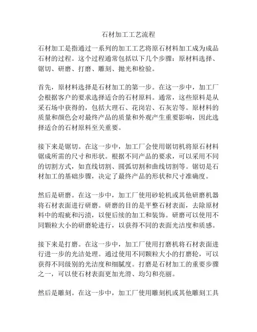 石材加工工艺流程