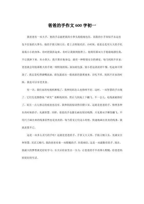 爸爸的手作文600字初一