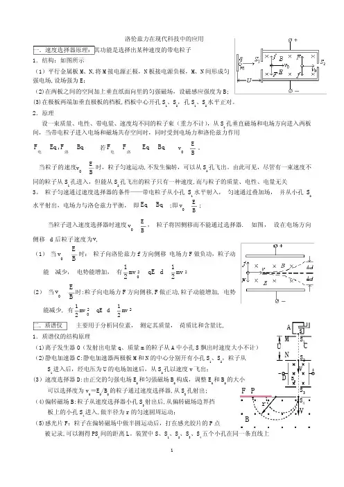 洛伦兹力在现代科技中的应用-修改版
