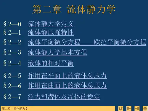 水力学教学课件 第二章 流体静力学