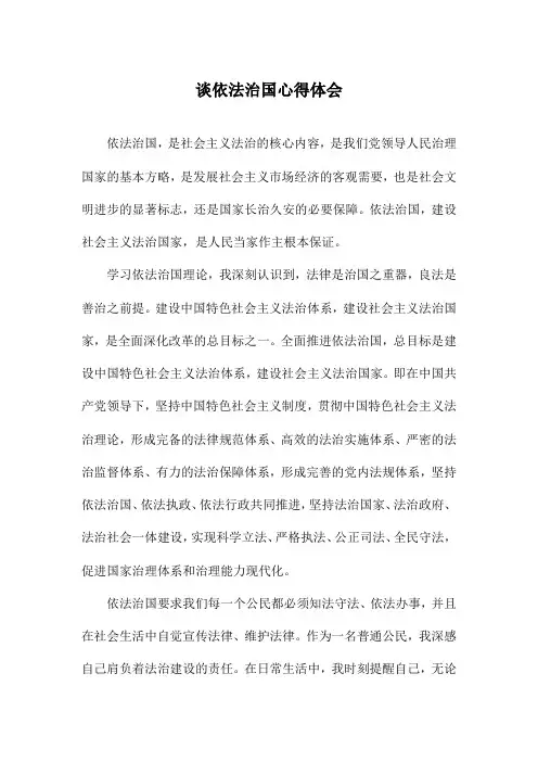 谈依法治国心得体会