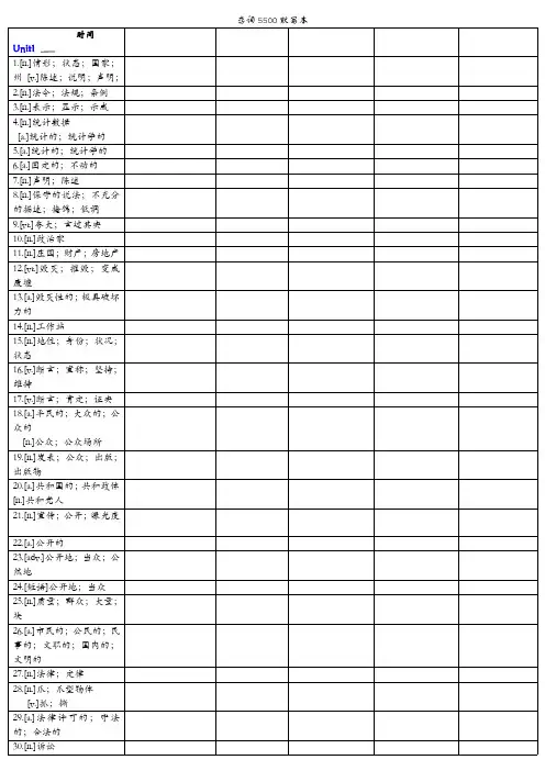 考研5500词默写本汉译英