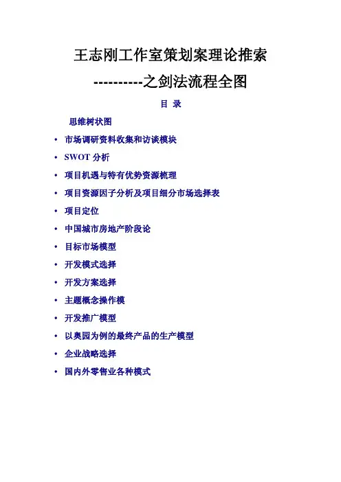 王志纲工作室策划案理论推索和工作流程及模块