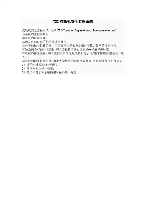 TSI汽轮机安全监视系统