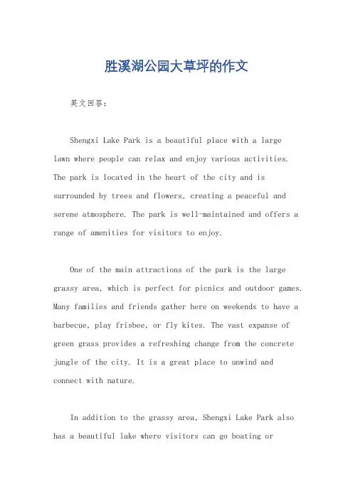 胜溪湖公园大草坪的作文