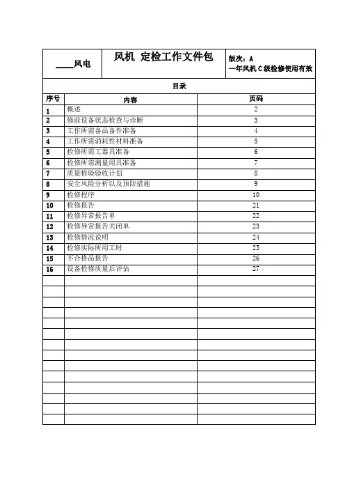 风电场风力发电机组定检文件包