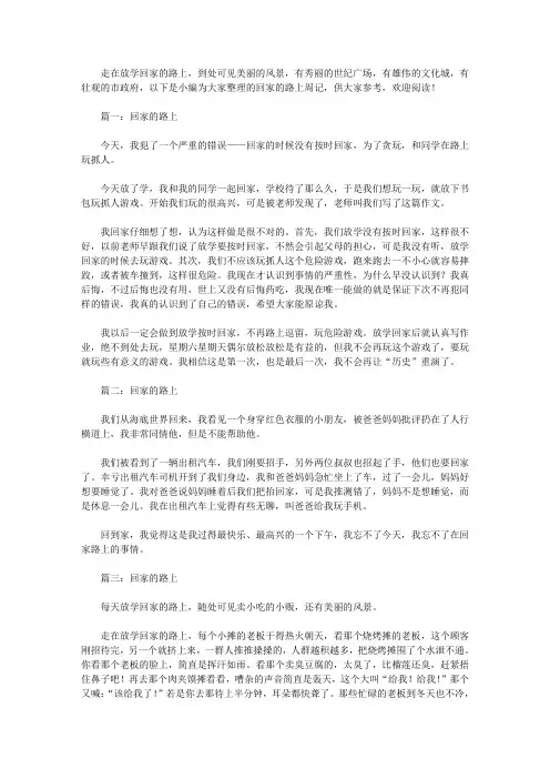 回家的路上周记
