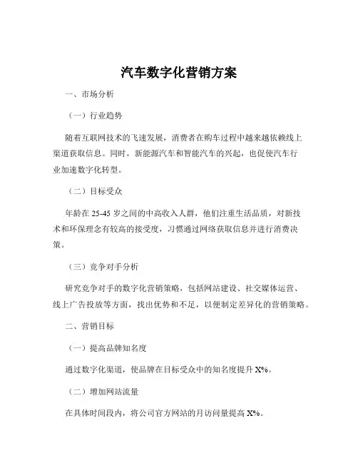 汽车数字化营销方案