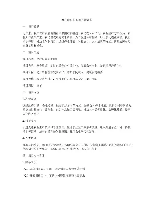 乡村助农创业项目计划书