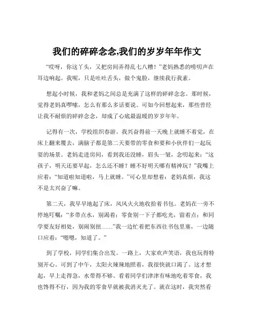 我们的碎碎念念,我们的岁岁年年作文
