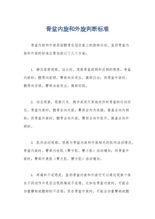 骨盆内旋和外旋判断标准