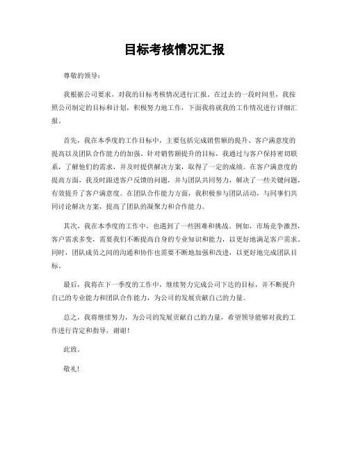 目标考核情况汇报