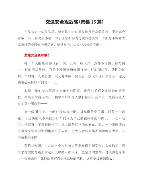 交通安全观后感(集锦15篇)
