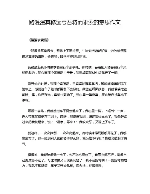 路漫漫其修远兮吾将而求索的意思作文