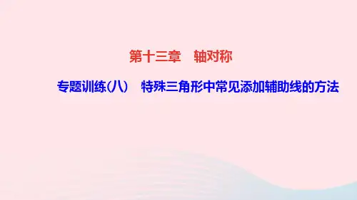 八年级数学上册第十三章轴对称专题训练(八)特殊三角形中常见添加辅助线的方法课件新版新人教版
