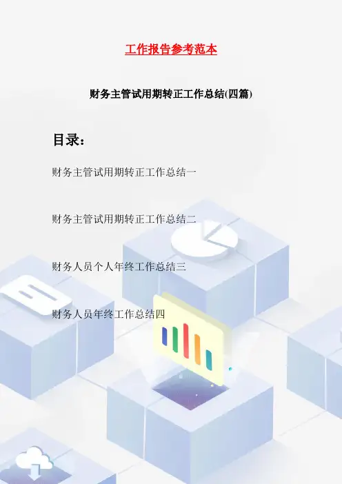 财务主管试用期转正工作总结(四篇)