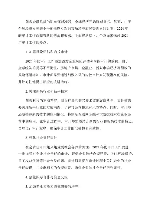 2024年审计工作要点