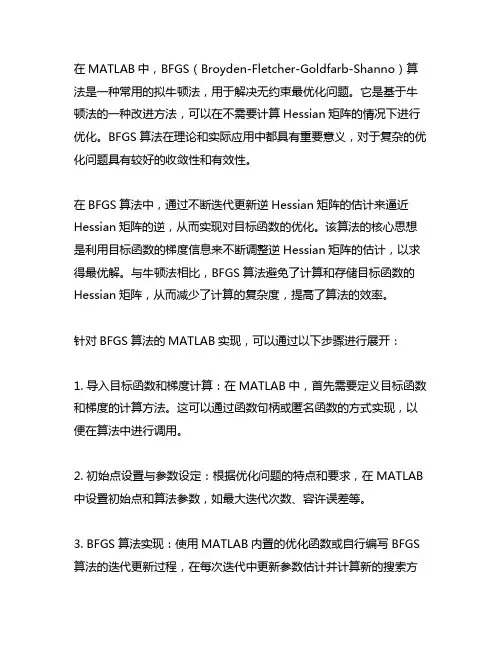 matlab的bfgs拟牛顿法