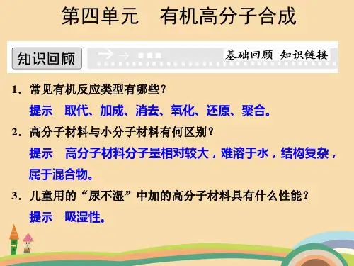 高二化学有机高分子合成PPT精品课件