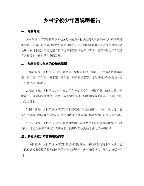 乡村学校少年宫说明报告