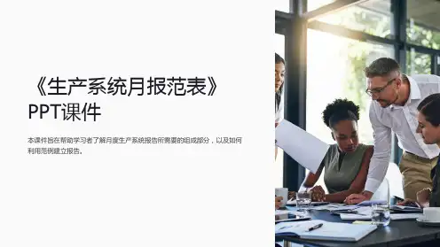 《生产系统月报范表》课件