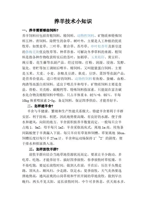 养羊技术小知识