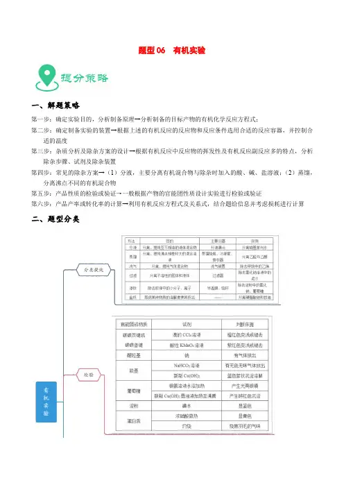 2020年高考化学提分攻略06  有机实验(含答案解析)