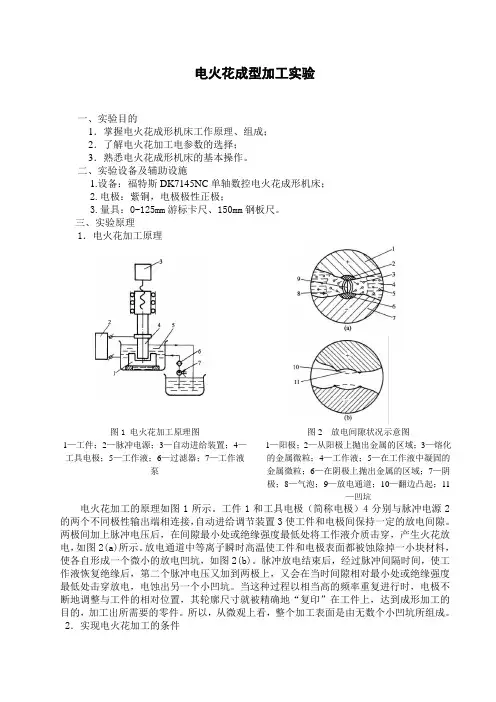 实验二：数控电火花成型机床的基本操作