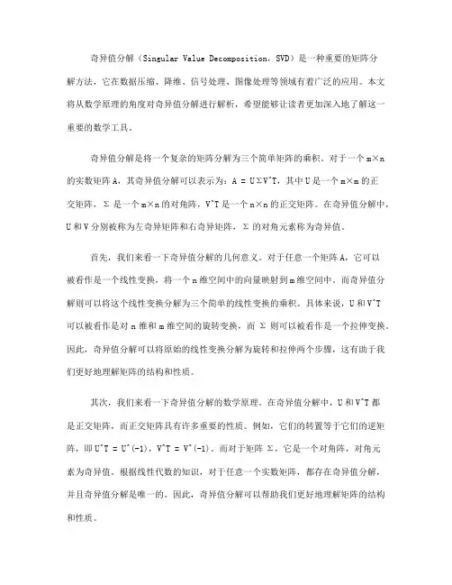 奇异值分解的数学原理解析(Ⅰ)