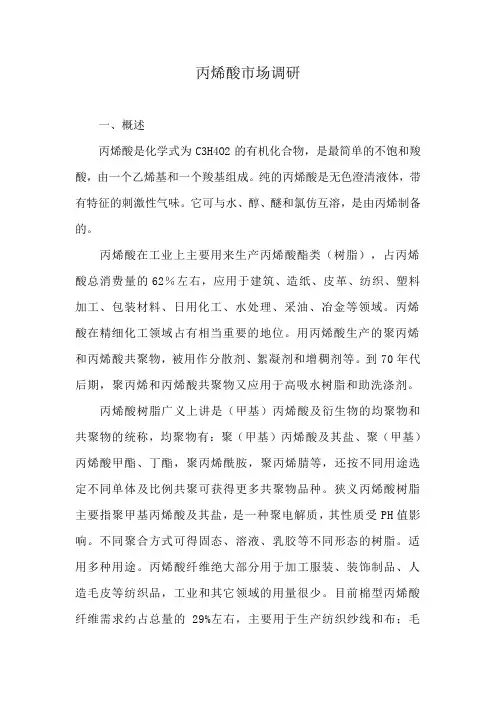 丙烯酸调研报告