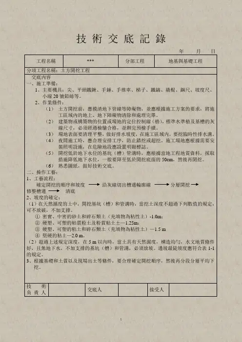 建筑工程技术交底(土建部分参考)
