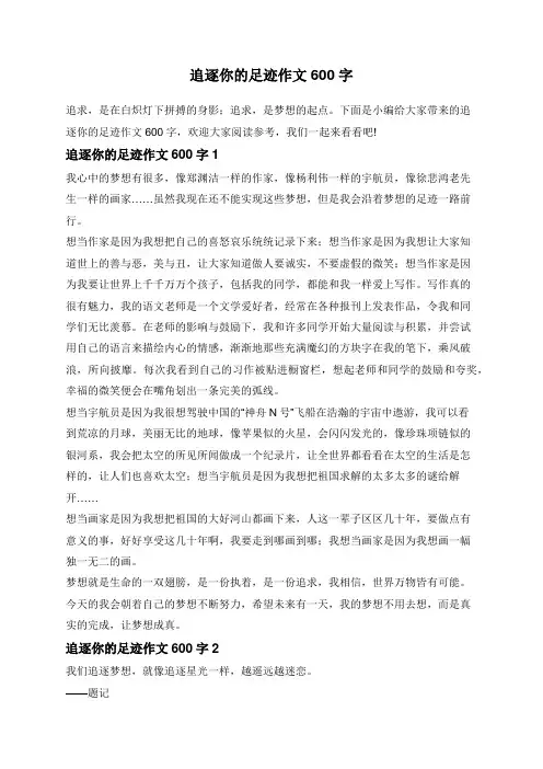 追逐你的足迹作文600字