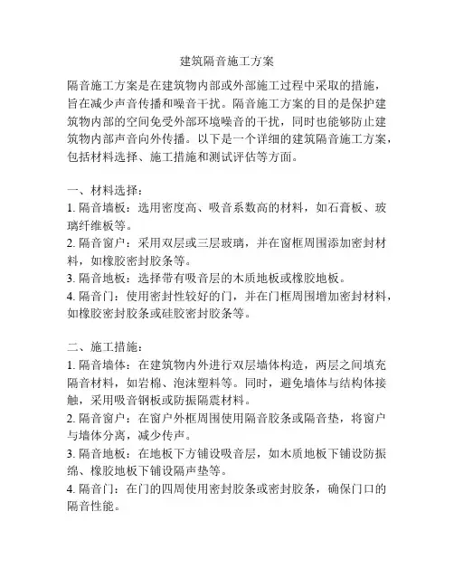 建筑隔音施工方案