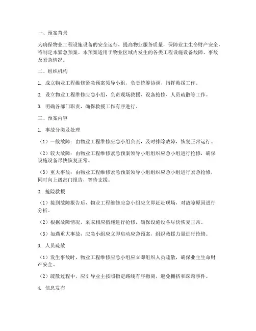 物业工程维修紧急预案