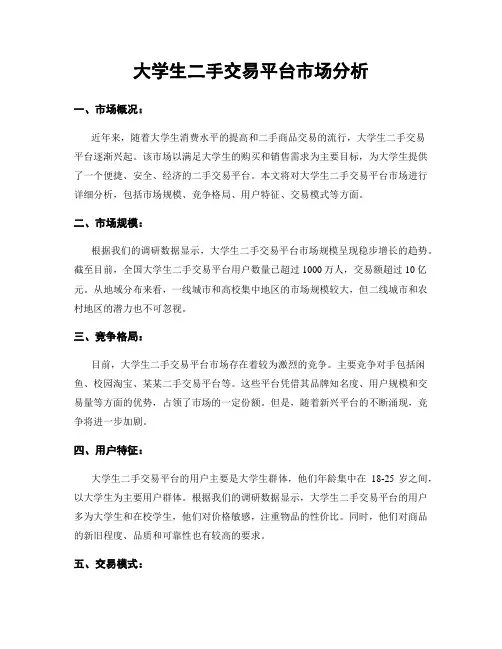 大学生二手交易平台市场分析