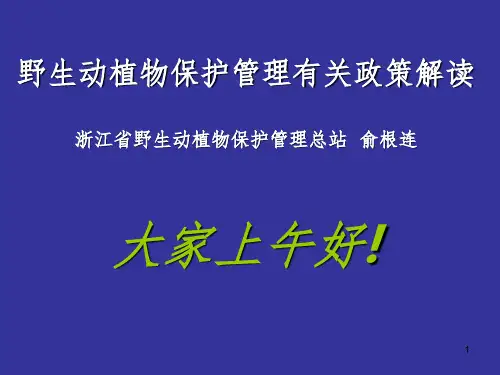 野生动植物保护管理有关政策解读PPT课件