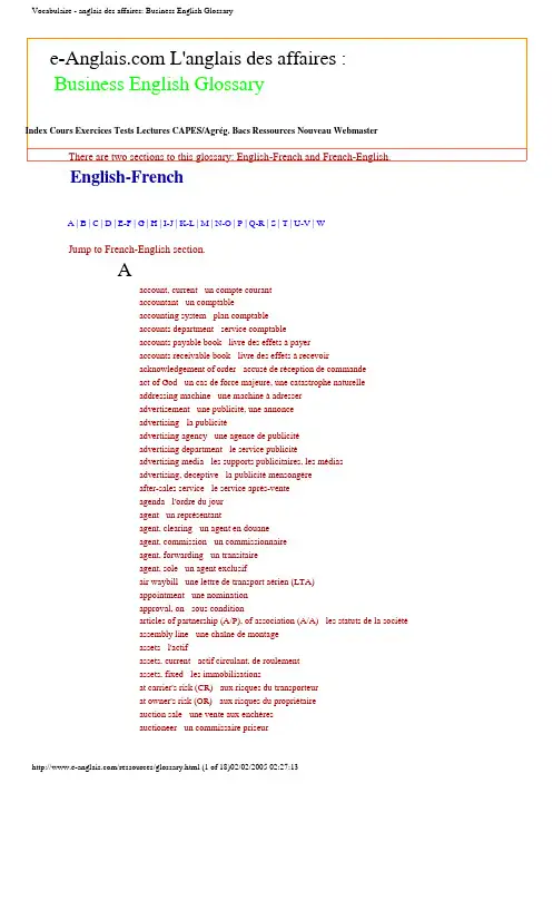 Vocabulaire - anglais des affaires_ Business English Glossary