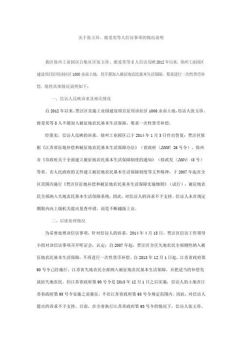 信访情况说明
