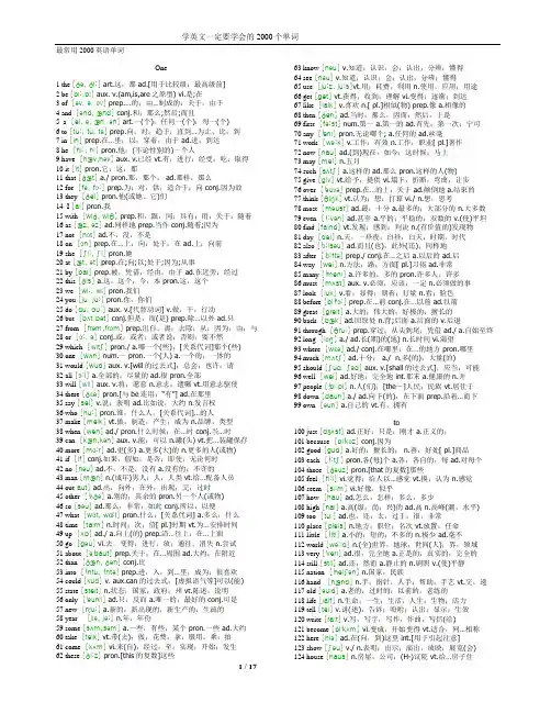 最基础的2000英文词汇(掌握这2000就够了)