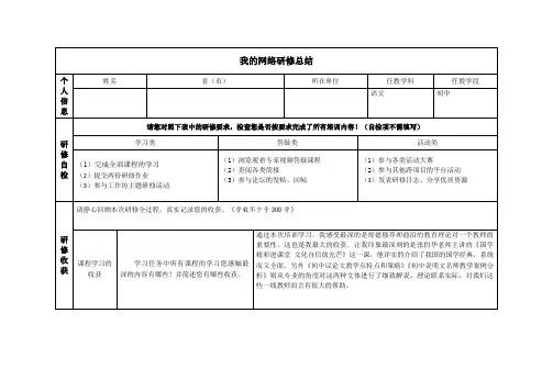 奥鹏教育研修总结.doc