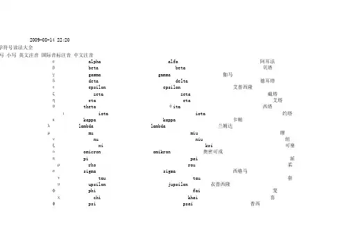 数学符号读法大全