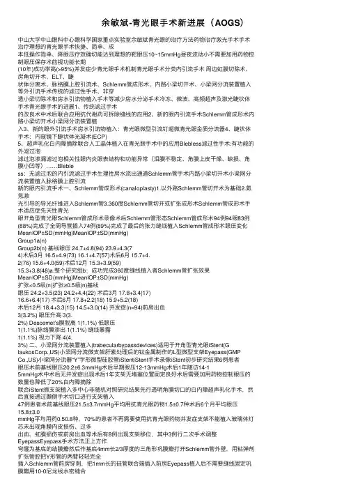 余敏斌-青光眼手术新进展（AOGS）