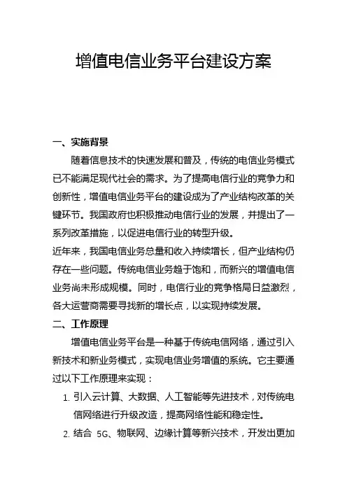增值电信业务平台建设方案(一)