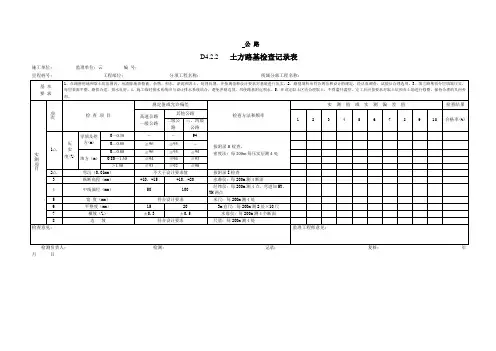 土方路基检查记录表