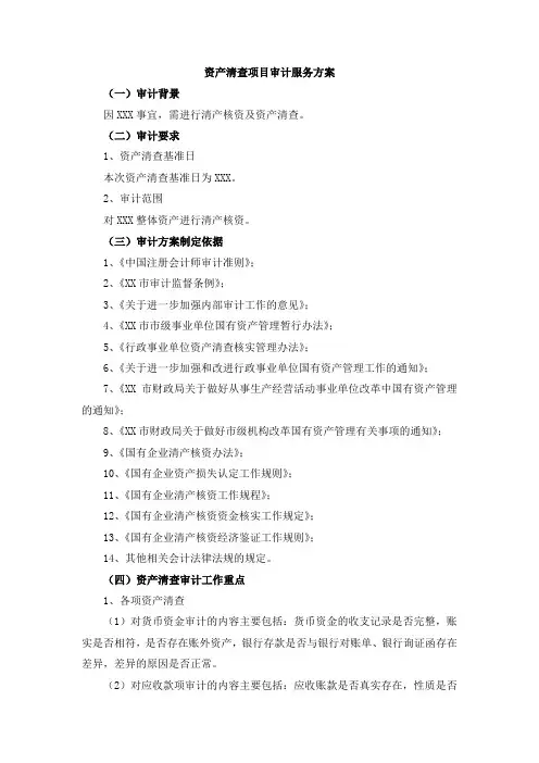 资产清查审计方案